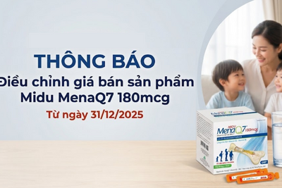 Thông báo điều chỉnh giá bán sản phẩm Midu MenaQ7 180mcg từ ngày 31/12/2025