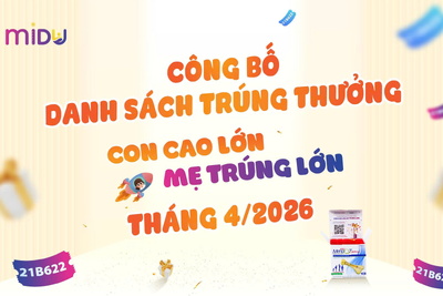 Công bố danh sách trúng thưởng chương trình "Con cao lớn - Mẹ trúng lớn" tháng 4/2026