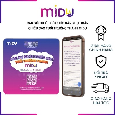 Cân sức khỏe có chức năng dự đoán chiều cao tuổi trưởng thành Midu