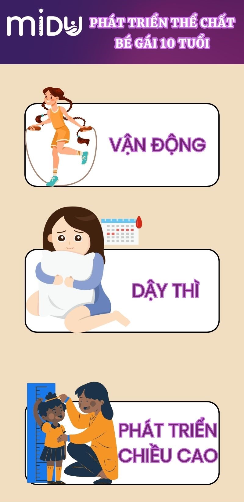 Phát triển thể chất bé gái 10 tuổi