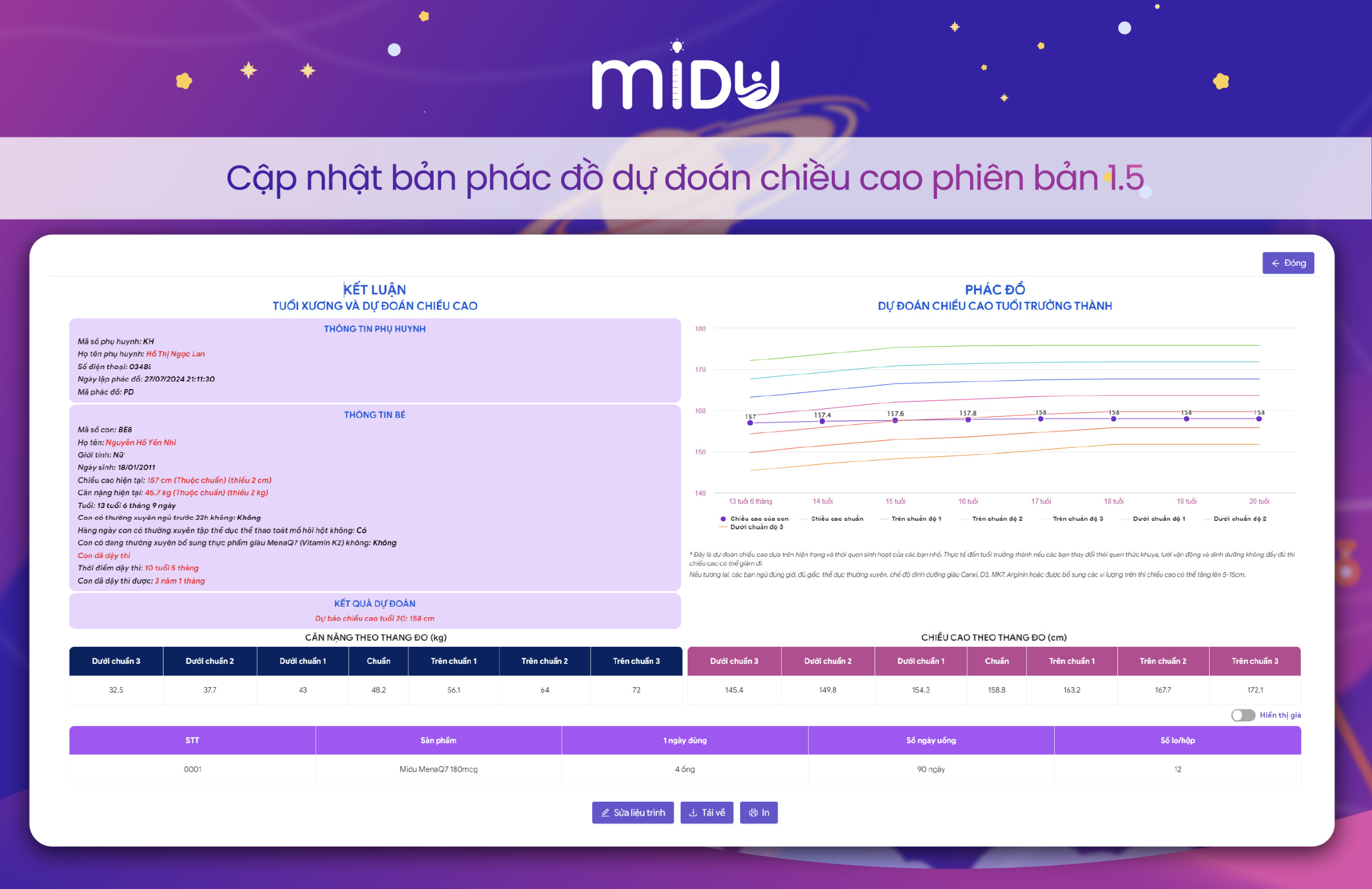 Phần mềm dự đoán chiều cao